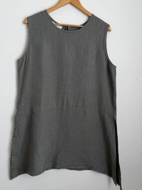 Bryn Walker 100% Linen Top Long Line Lagenlook Relaxed Size M